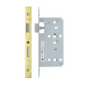 VDL7855-PVDG - Zoo Hardware Vier DIN Bathroom Lock 55mm Backset &lpar;78mm Centres&rpar; with 2pc Square Forend - PVD Gold Finish