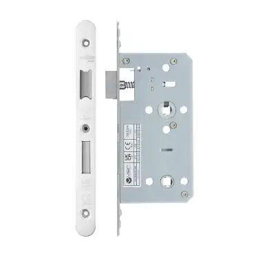 Click Here To Enlarge This Photo Of VDL7855-R-PSS - Zoo Hardware Vier DIN Bathroom Lock 55mm Backset &lpar;78mm Centres&rpar; with 2pc Radius Forend - Polished Stainless Steel Finish