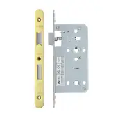 VDL7855-R-PVDG - Zoo Hardware Vier DIN Bathroom Lock 55mm Backset &lpar;78mm Centres&rpar; with 2pc Radius Forend - PVD Gold Finish