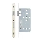 VDL7855-R-SSS - Zoo Hardware Vier DIN Bathroom Lock 55mm Backset &lpar;78mm Centres&rpar; with 2pc Radius Forend - Satin Stainless Steel Finish