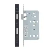 VDL7860-PCB - Zoo Hardware Vier DIN Bathroom Lock 60mm Backset &lpar;78mm Centres&rpar; with 2pc Square Forend - Powder Coated Black Finish