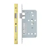 VDL7860-PVDG - Zoo Hardware Vier DIN Bathroom Lock 60mm Backset &lpar;78mm Centres&rpar; with 2pc Square Forend - PVD Gold Finish