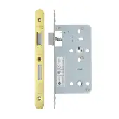 VDL7860-R-PVDG - Zoo Hardware Vier DIN Bathroom Lock 60mm Backset &lpar;78mm Centres&rpar; with 2pc Radius Forend - PVD Gold Finish