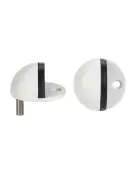 ZAS06B-PCW - Zoo Hardware Oval Floor Mounted Door Stop 45mm &lpar;Face Fix&rpar; Powder Coated White Finish