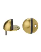 ZAS06B-PVDSB - Zoo Hardware Oval Floor Mounted Door Stop 45mm &lpar;Face Fix&rpar; PVD Satin Brass Finish