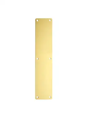Click Here To Enlarge This Photo Of ZAS32RB-PVDSB - Zoo Hardware Finger Plate with Radius Corners &lpar;Plain&rpar; 75mm x 350mm - PVD Satin Brass