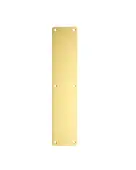 ZAS32RB-PVDSB - Zoo Hardware Finger Plate with Radius Corners &lpar;Plain&rpar; 75mm x 350mm - PVD Satin Brass