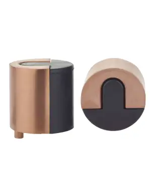 Click Here To Enlarge This Photo Of ZAS86-TRG - Zoo Hardware Large Round Floor Mounted Door Stop &lpar;40mm dia&rpar; Tuscan Rose Gold