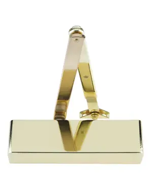 Click Here To Enlarge This Photo Of ZDC0024A-PB - Zoo Hardware Power Size 2-4 Overhead Door Closer with Matching Arm and Semi Radius Cover - Polished Brass Finish