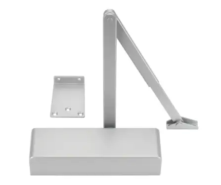 Click Here To Enlarge This Photo Of ZDC0024S-SE - Zoo Hardware Size 2-4 Template Selectable Overhead Door Closer with Flat Arm & Semi Radius Cover - Silver Finish