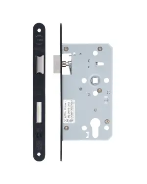 Click Here To Enlarge This Photo Of ZDL7260ESC-R-PCB - Zoo Hardware Din Escape Sashlock - 72mm Centres - 60mm Backset &lpar;Radius&rpar; Powder Coated Black Finish