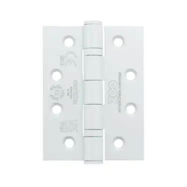 Click Here To Enlarge This Photo Of ZHSS243PCW - Zoo Hardware Grade 13 CE Fire Rated Ball Bearing Hinges &lpar;Square&rpar; 102 x 76 x 3mm Powder Coated White