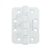 ZHSS243R-PCW - Zoo Hardware Grade 13 CE Fire Rated Ball Bearing Hinges &lpar;Radius&rpar; 102 x 76 x 3mm Powder Coated White