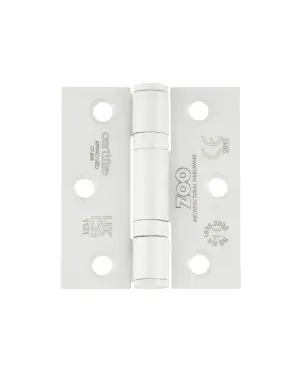 Click Here To Enlarge This Photo Of ZHSS7667S-PCW - Zoo Hardware Grade 11 CE Fire Rated Ball Bearing Hinges &lpar;Square&rpar; 76 x 67 x 2&period;5mm - Powder Coated White