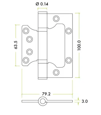 Click Here To Enlarge This Photo Of ZHSSFH-243S-PVDBZ - Zoo Hardware Grade 11 CE Fire Rated Flush &sol; Interleaf Hinges - PVD Bronze
