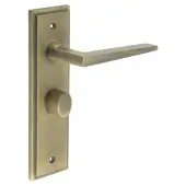 BUR-10AB-453AB-81AB Frelan Hardware Burlington 'Mayfair' Door Handles on 57mm Bathroom Backplate with Antique Brass Turn & Release &lpar;Inner 3&rpar;