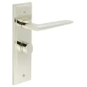 BUR-10PN-453PN-81PN Frelan Hardware Burlington 'Mayfair' Door Handles on 57mm Bathroom Backplate with Polished Nickel Turn & Release &lpar;Inner 3&rpar;