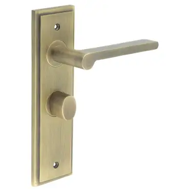 Click Here To Enlarge This Photo Of BUR-15AB-453AB-81AB Frelan Hardware Burlington 'Fitzrovia' Door Handles on 57mm Bathroom Backplate with Antique Brass Turn & Release &lpar;Inner 3&rpar;