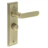 BUR-25AB-453AB-81AB Frelan Hardware Burlington 'Kensington' Door Handles on 57mm Bathroom Backplate with Antique Brass Turn & Release &lpar;Inner 3&rpar;