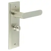 BUR-25SN-453SN-80SN Frelan Hardware Burlington 'Kensington' Door Handles on 57mm Bathroom Backplate with Satin Nickel Turn & Release &lpar;Inner 1&rpar;