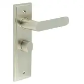 BUR-25SN-453SN-81SN Frelan Hardware Burlington 'Kensington' Door Handles on 57mm Bathroom Backplate with Satin Nickel Turn & Release &lpar;Inner 3&rpar;