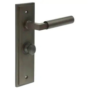 Click Here To Enlarge This Photo Of BUR-30DB-453DB-80DB Frelan Hardware Burlington 'Westminster' Door Handles on 57mm Bathroom Backplate with Dark Bronze Turn & Release &lpar;Inner 1&rpar;