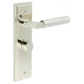 BUR-30PN-453PN-81PN Frelan Hardware Burlington 'Westminster' Door Handles on 57mm Bathroom Backplate with Polished Nickel Turn & Release &lpar;Inner 3&rpar;