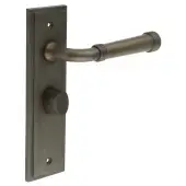 BUR-35DB-453DB-81DB Frelan Hardware Burlington 'Highgate' Door Handles on 57mm Bathroom Backplate with Dark Bronze Turn & Release &lpar;Inner 3&rpar;