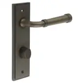 BUR-35DB-456DB-81DB Frelan Hardware Burlington 'Highgate' Door Handles on 78mm DIN Bathroom Backplate with Dark Bronze Turn & Release &lpar;Inner 3&rpar;