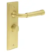 BUR-35SB-453SB-81SB Frelan Hardware Burlington 'Highgate' Door Handles on 57mm Bathroom Backplate with Satin Brass Turn & Release &lpar;Inner 3&rpar;