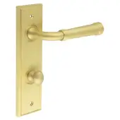 BUR-35SB-456SB-80SB Frelan Hardware Burlington 'Highgate' Door Handles on 78mm DIN Bathroom Backplate with Satin Brass Turn & Release &lpar;Inner 1&rpar;