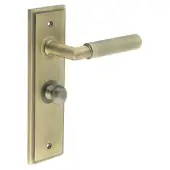 BUR-40AB-453AB-80AB Frelan Hardware Burlington 'Piccadilly' Door Handles on 57mm Bathroom Backplate with Antique Brass Turn & Release &lpar;Inner 1&rpar;
