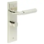 BUR-40PN-453PN-81PN Frelan Hardware Burlington 'Piccadilly' Door Handles on 57mm Bathroom Backplate with Polished Nickel Turn & Release &lpar;Inner 3&rpar;