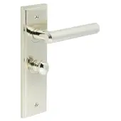 BUR-45PN-453PN-80PN Frelan Hardware Burlington 'Richmond' Door Handles on 57mm Bathroom Backplate with Polished Nickel Turn & Release &lpar;Inner 1&rpar;