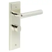 BUR-45PN-453PN-81PN Frelan Hardware Burlington 'Richmond' Door Handles on 57mm Bathroom Backplate with Polished Nickel Turn & Release &lpar;Inner 3&rpar;