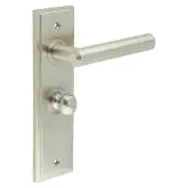 BUR-45SN-453SN-80SN Frelan Hardware Burlington 'Richmond' Door Handles on 57mm Bathroom Backplate with Satin Nickel Turn & Release &lpar;Inner 1&rpar;
