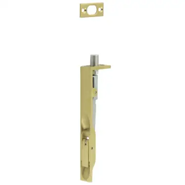 Click Here To Enlarge This Photo Of JSS50SB Frelan Hardware Satin Brass &lpar;SS&rpar; Lever Action Flush Bolt 150mm x 20mm Square Forend