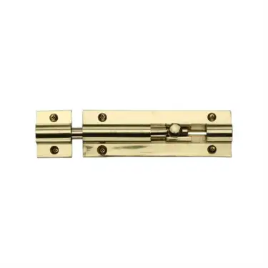Click Here To Enlarge This Photo Of C1582 4-PB Heritage Brass Door Bolt Straight 4 x 1&period;25 Polished Brass finish