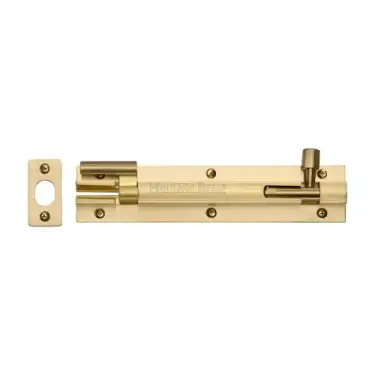 Click Here To Enlarge This Photo Of C1592 6-SB Heritage Brass Door Bolt Necked 6 x 1&period;25 Satin Brass finish