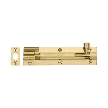 Click Here To Enlarge This Photo Of C1594 6-SB Heritage Brass Door Bolt Necked 6 x 1&period;5 Satin Brass finish