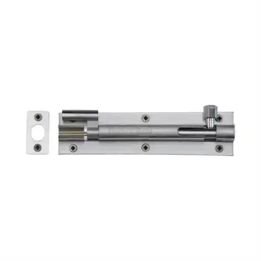 Click Here To Enlarge This Photo Of C1594 6-SC Heritage Brass Door Bolt Necked 6" x 1&period;5" Satin Chrome finish