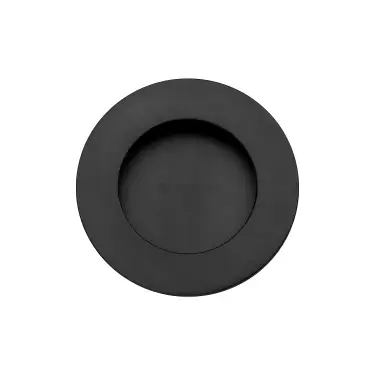 Click Here To Enlarge This Photo Of C1835-BKMT Heritage Brass Round Flush Pull Matt Black finish