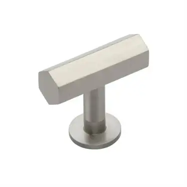 Click Here To Enlarge This Photo Of C2239-SN Heritage Brass Cabinet Knob Hexagon T-Bar Design with Rose 41mm Satin Nickel finish