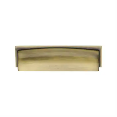 Click Here To Enlarge This Photo Of C2765 96-AT Heritage Brass Drawer Pull Shropshire Design 76&sol;96mm ctc Antique Brass Finish