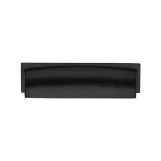 C2765 96-BKMT Heritage Brass Drawer Pull Shropshire Design 76&sol;96mm ctc Matt Black Finish