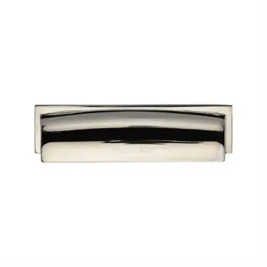Click Here To Enlarge This Photo Of C2765 96-PNF Heritage Brass Drawer Pull Shropshire Design 76&sol;96mm ctc Polished Nickel Finish