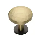 C3876 32-BSB Heritage Brass Cabinet Knob Round Hammered Design with Rose 32mm Matt Bronze&sol;Satin Brass finish