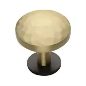 C3876 38-BSB Heritage Brass Cabinet Knob Round Hammered Design with Rose 38mm Matt Bronze&sol;Satin Brass finish
