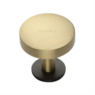 Click Here To Enlarge This Photo Of C3878 32-BSB Heritage Brass Cabinet Knob Domed Disc Design with Rose 32mm Matt Bronze&sol;Satin Brass finish