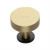 C3885 32-BSB Heritage Brass Cabinet Knob Disc Design with Rose 32mm Matt Bronze &sol; Satin Brass finish